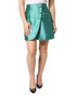 Dolce & Gabbana Green Polyester Button High Waist Mini Skirt