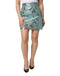 Dolce & Gabbana Blue Floral Brocade High Waist Mini Skirt