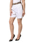 Dolce & Gabbana White Cotton High Waist Bermuda Mini Shorts