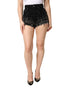 Dolce & Gabbana Black Pins Cotton Denim Hot Pants Shorts
