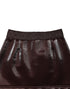 Dolce & Gabbana Dark Brown Cotton Fitted High Waist Mini Skirt
