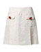 Dolce & Gabbana White Floral Brocade High Waist Mini Skirt