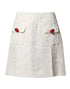 Dolce & Gabbana White Floral Brocade High Waist Mini Skirt