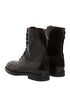 Dolce & Gabbana Black Leather Lace Up Mid Calf Boots Shoes