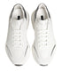 Dolce & Gabbana White Silver Daymaster Low Top Sneakers Shoes