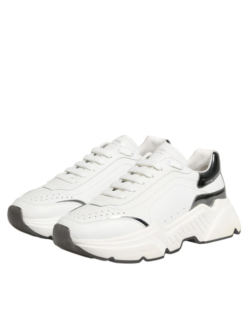 Dolce & Gabbana White Silver Daymaster Low Top Sneakers Shoes