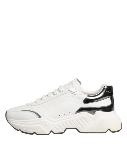 Dolce & Gabbana White Silver Daymaster Low Top Sneakers Shoes