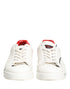 Dolce & Gabbana White Red Portofino Low Top Men Sneakers Shoes