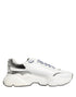 Dolce & Gabbana White Silver Daymaster Low Top Sneakers Shoes