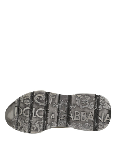 Dolce & Gabbana White Silver Daymaster Low Top Sneakers Shoes