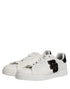 Dolce & Gabbana White Leather DG Logo Low Top Sneakers Shoes