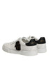 Dolce & Gabbana White Leather DG Logo Low Top Sneakers Shoes