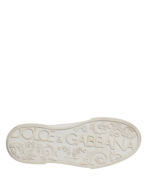 Dolce & Gabbana White Leather DG Logo Low Top Sneakers Shoes