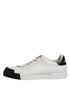 Dolce & Gabbana Black White Leather Low Top Sneakers Shoes
