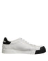 Dolce & Gabbana Black White Leather Low Top Sneakers Shoes