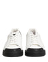 Dolce & Gabbana Black White Leather Low Top Sneakers Shoes