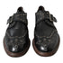 Dolce & Gabbana Black Leather Monk Strap Studded Dress Shoes