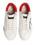 Dolce & Gabbana White Red Portofino Low Top Men Sneakers Shoes