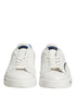 Dolce & Gabbana White Blue Portofino Low Top Sneakers Shoes