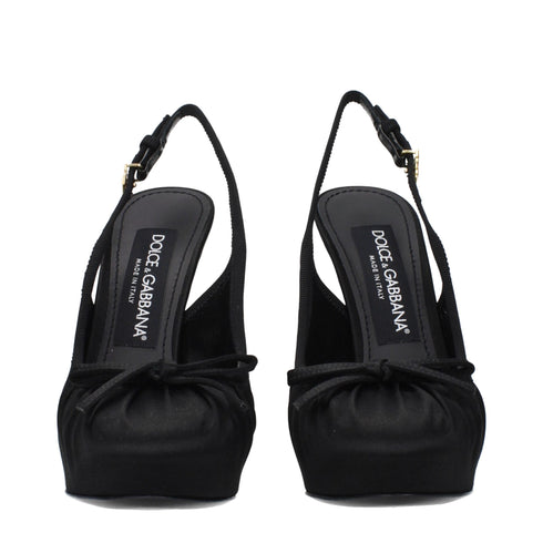 Dolce & Gabbana Black Satin High Heel Pumps