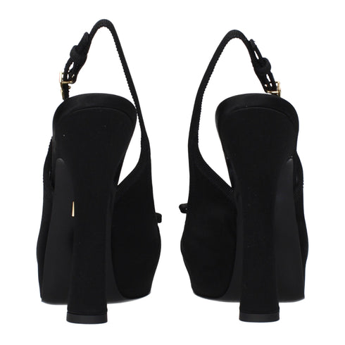 Dolce & Gabbana Black Satin High Heel Pumps