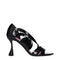 Balmain Black Leather Stiletto Heel Sandals