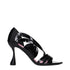 Balmain Black Leather Stiletto Heel Sandals
