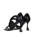 Balmain Black Leather Stiletto Heel Sandals