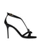 Balmain Black Leather Stiletto Heel Sandals