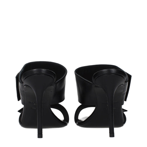 Balmain Black Leather Stiletto Heel Sandals