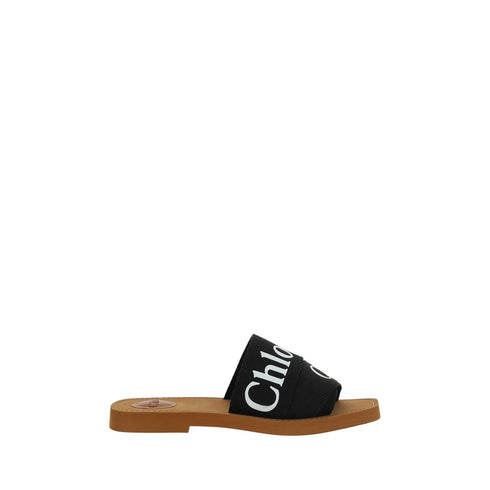 Chloé Black Rubber Flat Sandals
