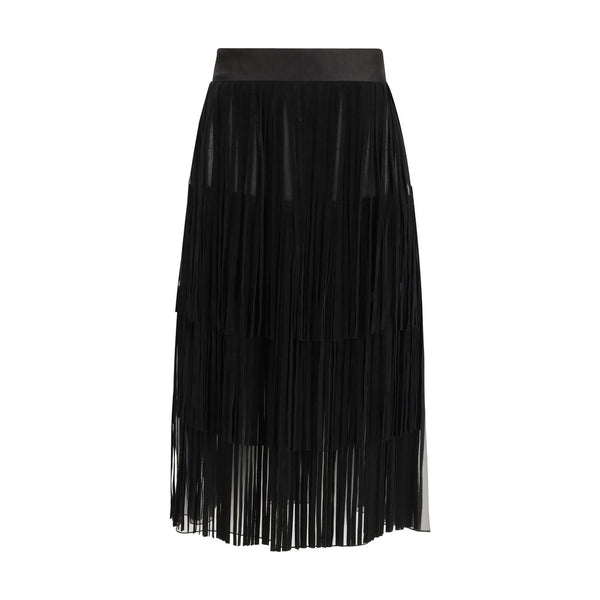 Dolce & Gabbana Black Silk Long Skirt