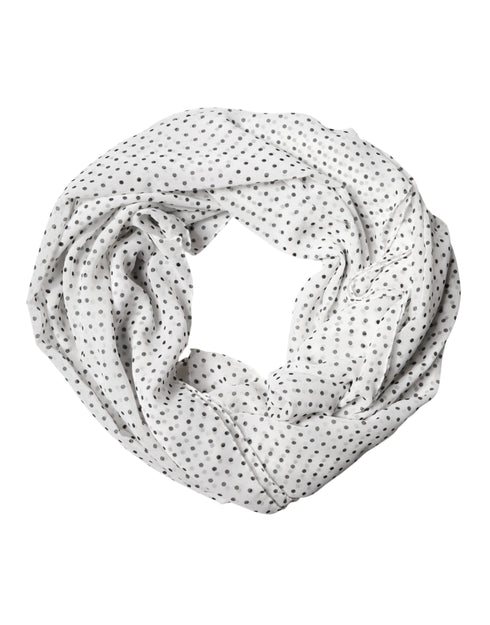 Dolce & Gabbana White Polka Dot Polyester Shawl Scarf