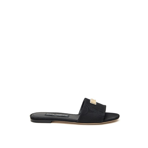 Dolce & Gabbana Black Polyester Slippers