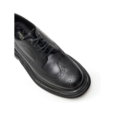 Dolce & Gabbana Black Leather Moccassin