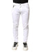 Dolce & Gabbana White Cotton Stretch Skinny Denim Men Jeans