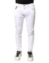 Dolce & Gabbana White Cotton Stretch Skinny Denim Men Jeans