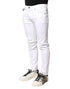 Dolce & Gabbana White Cotton Stretch Skinny Denim Men Jeans
