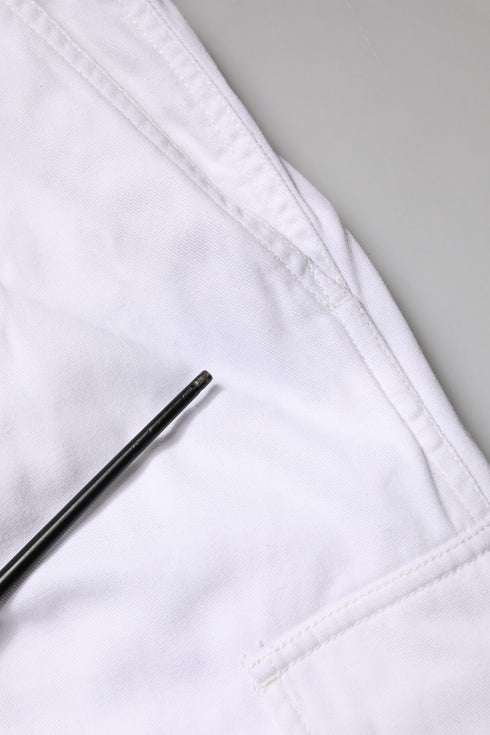 Dolce & Gabbana White Cotton Men Cargo Denim Trouser Jeans