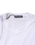 Dolce & Gabbana White Nylon Long Sleeves Crewneck T-Shirt
