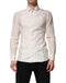 Dolce & Gabbana Off White Silk Men GOLD Dress Formal Shirt