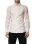 Dolce & Gabbana Off White Silk Men GOLD Dress Formal Shirt