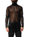 Dolce & Gabbana Black Sheer Long Sleeves Turtleneck Top
