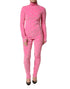 Dolce & Gabbana Pink Logo Monogram Long Sleeve Jumpsuit Dress