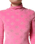 Dolce & Gabbana Pink Logo Monogram Long Sleeve Jumpsuit Dress