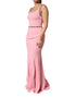 Dolce & Gabbana Pink Crystal Sheath Mermaid Long Gown Dress