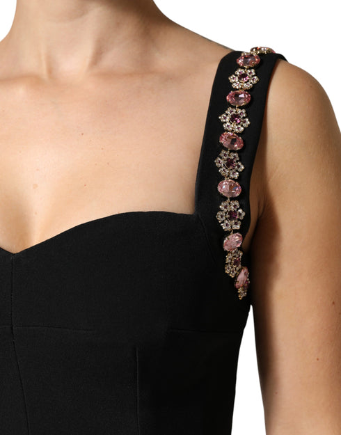 Dolce & Gabbana Black Embellished Sheath Mermaid Gown Dress