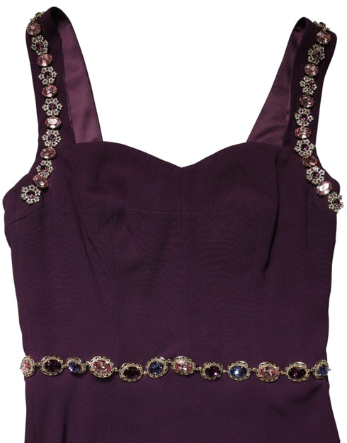 Dolce & Gabbana Violet Embellished Sheath Mermaid Gown Dress