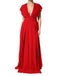 Dolce & Gabbana Red Viscose Plunging Neckline Long Maxi Dress