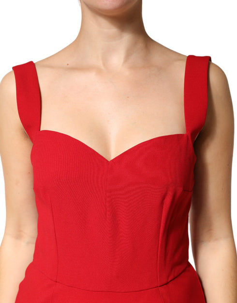 Dolce & Gabbana Red Viscose Sheath Mermaid Long Gown Dress